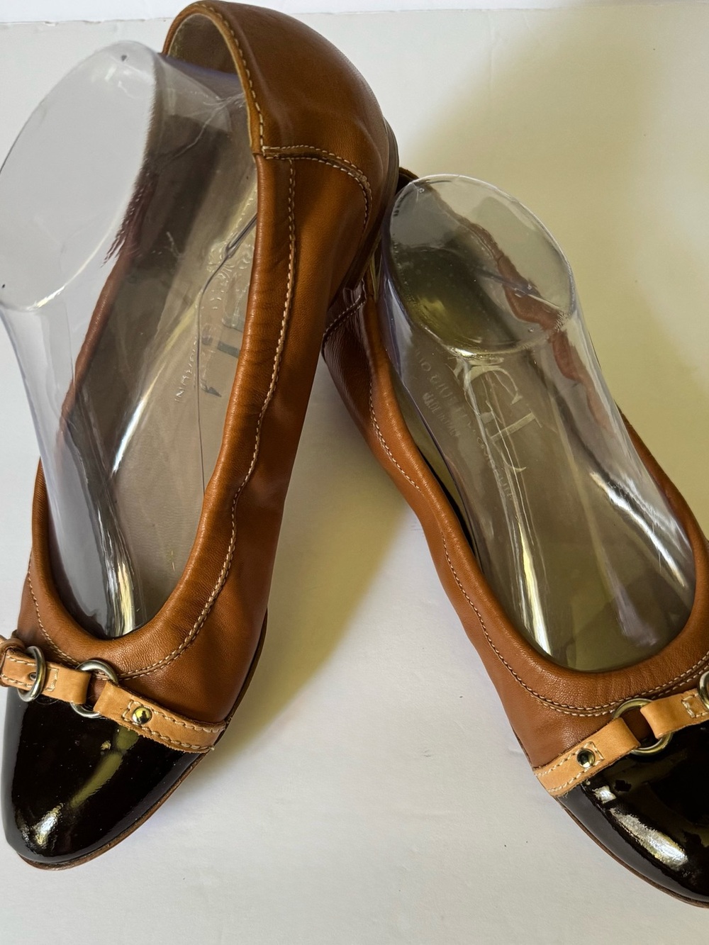AGL Attilio Quiusti Leombruni Womens 10 Shoes Ballet Flat Brown Italy Black Cap